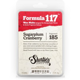 Sugarplum Cranberry Wax Melts - Formula 117-1 Highly Scented 3 Oz. Bar - Made with Natural Oils - Christmas & Holiday Air Freshener Cubes Collection