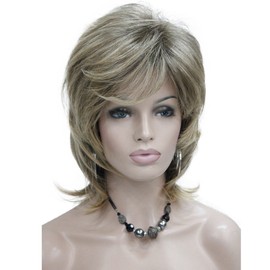 Lydell Short Shaggy Layered Classic Cap Full Synthetic Women's Wigs (6T24B Brown Mix)