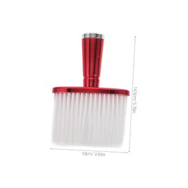Mikinona Soft Bristle Neck Duster Brush for Hair Cutting Durable Electroplated Barber Tool with Stylish Red Design for Beard and Neck Cleaning Salons and Barbershops