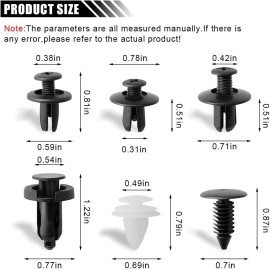 Nartoup Retainer Clips Body Bumper Rivet FENDER Trim Molding Push Pin Clip Assortments