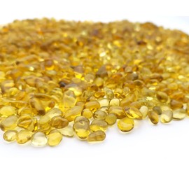Keedolla Decorative Fish Tank Pebbles Marbles 0.93LB, Sea Glass Stones Beards Pebbles Gravel Rock for Fish Tank, Garden and Vase Fillers - Light Yellow