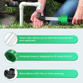 Homeslea AC Drain Line Unclogger, HVAC to PVC Pipe AC Drain Line Cleaner Tool, A/C Condensate Drain Line Cleaner Adapter, Air Conditioner Wet Vac Attachment to Evacuate and Unclog AC Drain Lines-Green
