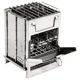 REDCAMP Wood Burning Camping Stove Folding, Small Portable Stainless Steel Backpacking Stove for Hiking Picnic Cooking Outdoor