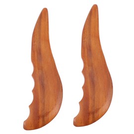 Healvian 2pcs Sandalwood Gua Sha Scraping Massage Board Tool for Body Therapy Natural Wood for Relaxation and Fatigue Relief