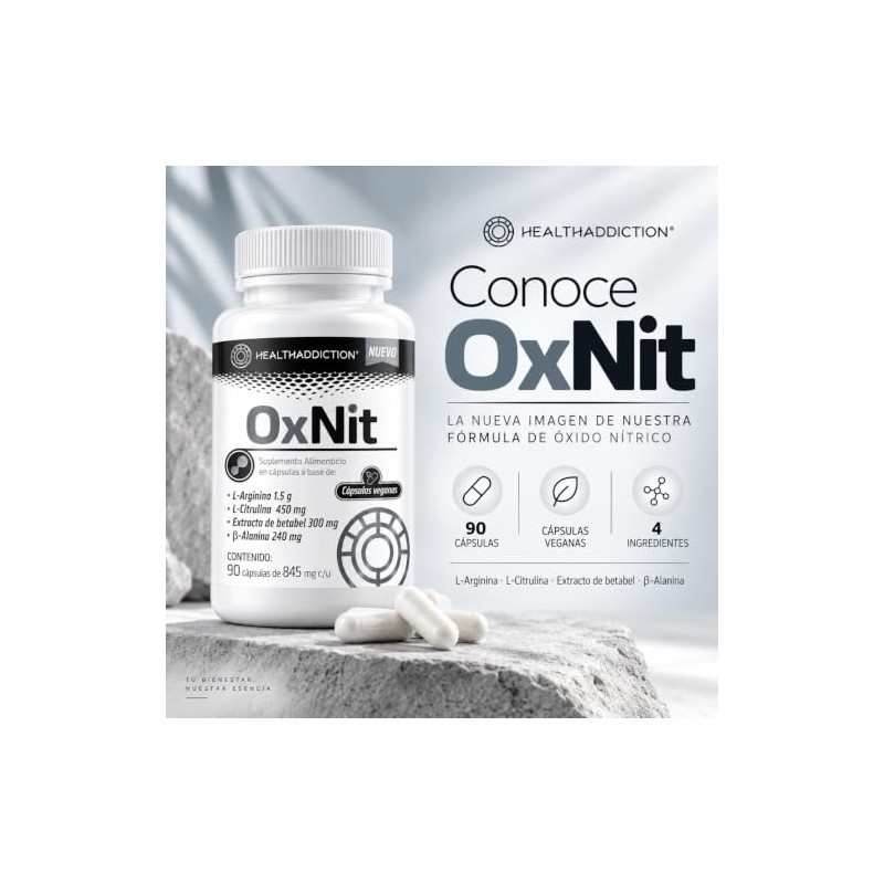 Healthaddiction Óxido Nítrico Suplemento Rendimiento Deportivo Circulación Arginina Citrulina Beta