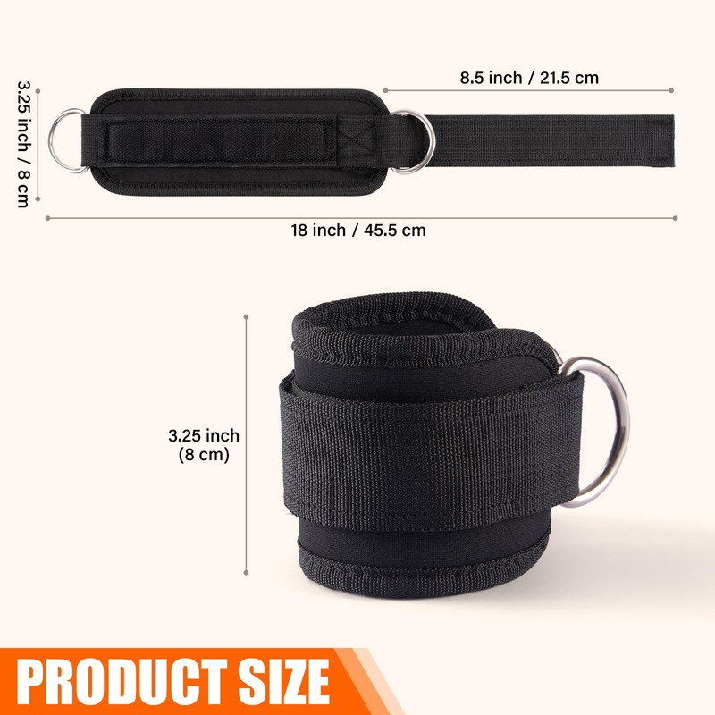 HOMEE Ankle Straps for Cable Machines,Adjustable Breathable Leg Straps for