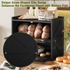 Trironsun Farmhouse Double Layer Black Bread Box with Acrylic Door