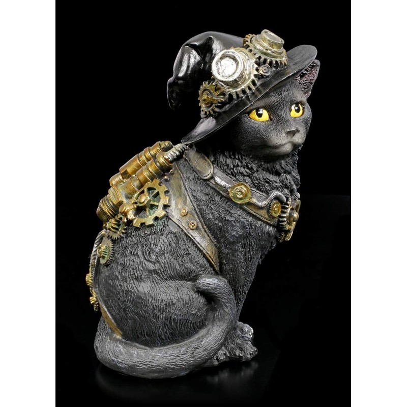 Fantasy Steampunk Cat Figurine - Clockwork Kitty | Decorative Figurine,
