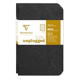 Clairefontaine Age Bag Duo 734171C Set of 2 Notebooks 9 x 14 cm Stapled 48 Sheets 90 g Lined Black 1 Set