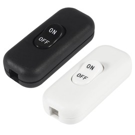 XIITIA 2pcs Inline Cord Switch, AC 250V 6A On-Off Lamp Control Appliance Switch for Bedroom Table Lamp Desk LED Lights(Black+White)