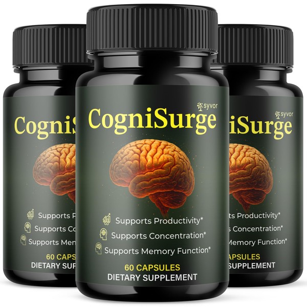 (3 Pack) CogniSurge Capsules, Official Cogni Surge Brain Supplement Pills
