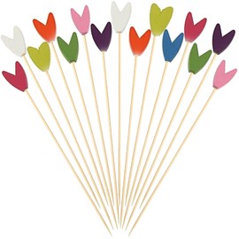 Fancy Cocktail Toothpicks for Appetizers 100 Pcs Assorted Tulip Cocktail Picks Decorative Food Fruit Sandwich Cupcake Skewers Picks or Restaurants or Buffets Party Supplies