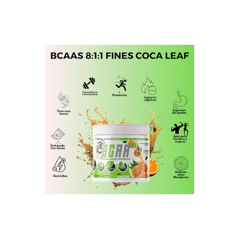 BCAAS 8:1:1 sabor tangerine 300 gr| Recovery| Energy| Aminos| Aminoacidos