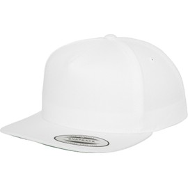 Flex fit Unisex's Classic 5 Panel Snapback White one Size Yupoong Headwear