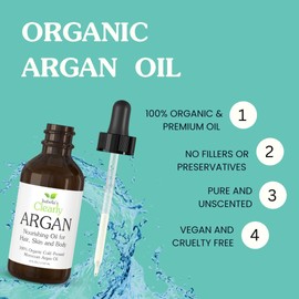 Clearly ARGAN: Aceite de Argán ORGÁNICO 100% Puro y Virgen Extraído en Frío Ideal para Cabello, Barba, Piel, Cara y Uñas Antiarrugas y Humectante Natural Secreto de Belleza Marroquí