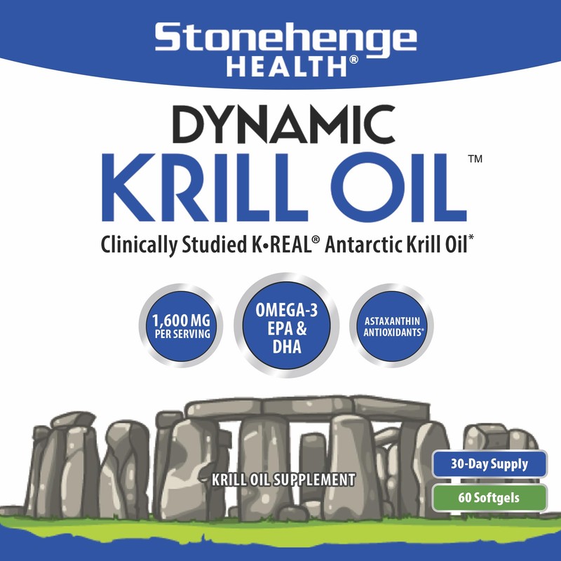 Stonehenge Health Dynamic Krill Oil 1600mg – Triple Strength Antarctic
