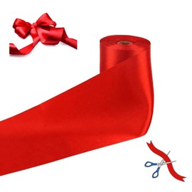 YYCRAFT 6 Inch Wide Satin Ribbon Satin Fabric Spool for Grand Opening Cutting Ceremony Wedding Birthday Party Decoration Gift Craft (22 Yards,Red)