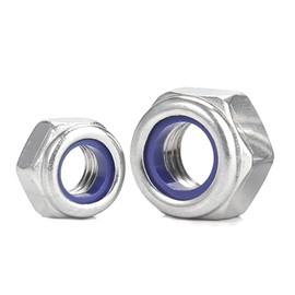 M8-1.25 Nylon Insert Lock Nuts, Stainless Steel 304 (18-8) Lock Nuts with Nylon Insert, 25pcs