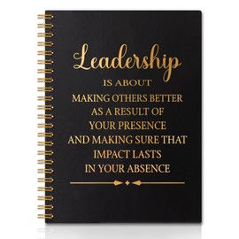 QYUVK Leadership Is About Making Others Better Gold Foil Hardcover 160 Pages Blank Spiral Notebooks, Leader Notebook, Leader Appreciation Gift, Leaving Going Away Gifts for Best Boss Leader Mentor