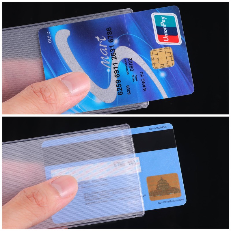 100 Pieces Plastic ID Credit Card Holder Vertical Business Card