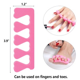 Toe Separators Set - 52 Pieces Premium Pedicure Tool, Spa Party Salon Polishing Separator (Pink)