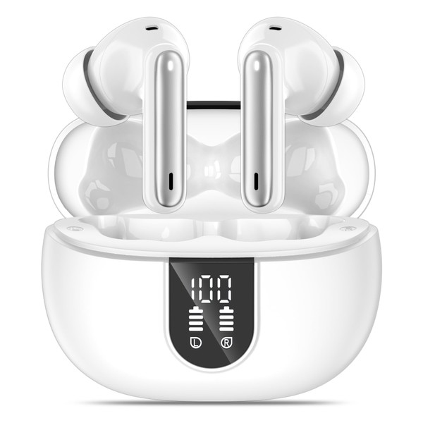 MoBadeety Wireless Earbuds, Bluetooth 5.3 Headphones 40Hrs Playtime Deep Bass