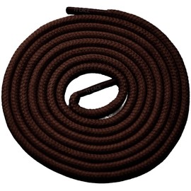 TI Lace Round Shoelaces 3/16" Thick Solid Colors for All Shoe Types Several Lengths (54"(137cm), Brown)