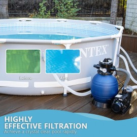 XtremepowerUS Sand Filter for Above-Ground w/ Pool Pump 6-Way Valve Media Filter