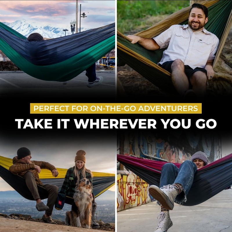 Grand Trunk Double Deluxe Hammock w/Straps Hammock, Colour: Green/Charcoal