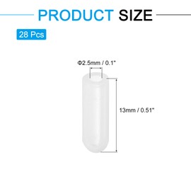 uxcell 28Pcs Silicone End Caps, 2.5mm(3/32") ID 13mm(1/2") Height Round Rubber Elastic Screw Thread Protectors Soft Flexible Screw Bolt Covers Caps for Metal Tube Rod Bolt, Clear