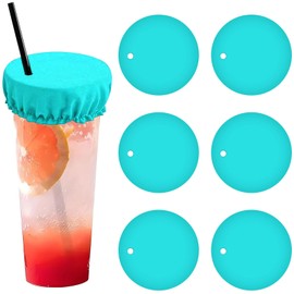 6-Pack Drink Covers Anti Spike, Anti Spike Drink Cover Scrunchie for Alcohol Protection Reusableand Washable,Perfect for Alcohol, Girls, Women, Bars, Clubs, and Parties (blue)