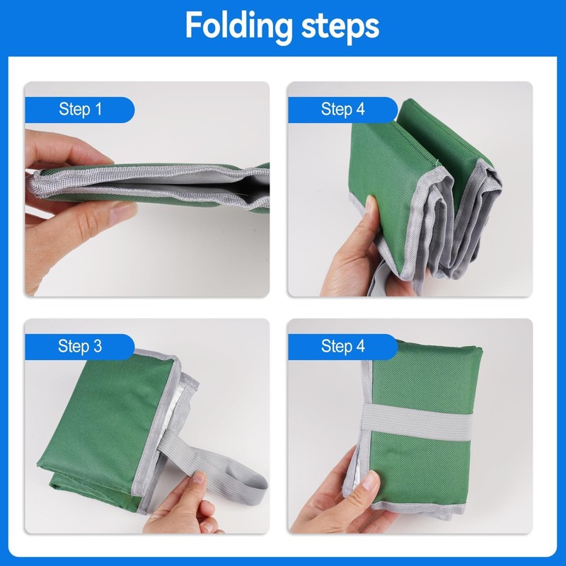 2 Pieces Folding Seat Mat Sit Pad Set with Storage