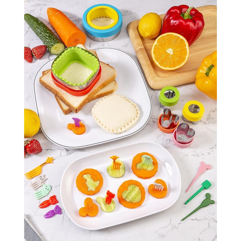 UKKQES Sandwich Cutter for Kids Lunch 22 Pcs (Large), Sandwich