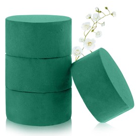 HJZHII Pack of 4 Round Flower Foam Wet Floral Foam Round for Floral Arrangements, Green Floral Foam Wedding Aisle Flowers Party Decoration