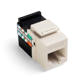 Leviton 5G108-AT5 Cat 5e 8-Wire QuickPort Adaptor Jack, Light Almond, 10-Pack