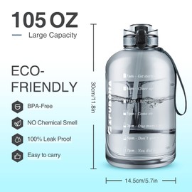 GIFUBOWA 3l Goal Large Water Bottle with Handle BPA Free Leakproof Motivational Big Sports Capacity Drink Jug