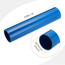 MECCANIXITY 3 Inch PVC Rigid Tube Round Pipe Tubing Hardware Tubing 67.8mm ID 75mm OD 330mm/13 Light Blue High Impact for Water Pipe