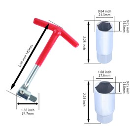 wedfish Universal Joint Spark Plug Wrench with 16&21mm Spark Plug Socket,T-Shaped Plastic Non-Slip Handle Spark Plug Removal Tool,Car Tools for Car Truck SUV Motorcycle