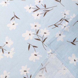 Pastoral Rectangle Tablecloth - 60 x 84 Inch - Linen Fabric Table Cloth - Washable Table Cover with Dust-Proof Wrinkle Resistant for Restaurant, Picnic, Indoor and Outdoor Dining, Floral (Light Blue)