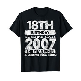 18 Year Old Gifts Vintage 2007 Limited Edition 18th Birthday T-Shirt