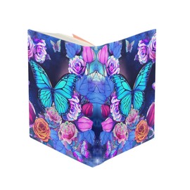 Upetstory Butterfly Book Cover Bible Book Covers for Soft Cover Books Stretchable Book Sleeve for Paperback hardcover Textcover up to 9 x 11 Rose Design Mother Gifts