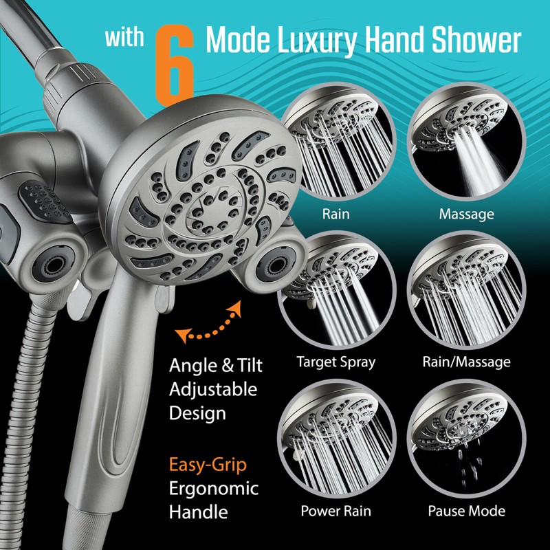Aquadance High Pressure 156 Setting 14 Zone Shower Head &