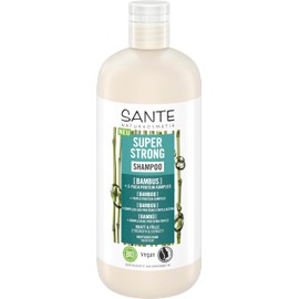 SANTE Naturkosmetik Super Strong Shampoo Bio-Bambus Extrakt + 3-Fach Protein Komplex, veganes Pflegeshampoo mit natürlichen Inhaltsstoffen, stärkt kraftloses und schwaches Haar, 500 ml