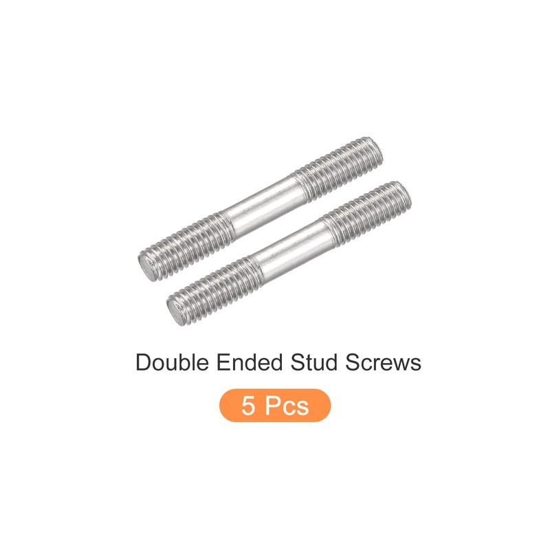 METALLIXITY Double Threaded Stud Bolt Rod Bolt M5 Screw 40mm