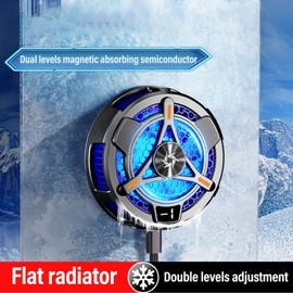 Magnetic Tablet Cooler, Cell Phone Cooler Phone Cooling Fan with Adjustable Two Levels, Portable Cell Phone Radiator Tablet Cooling Fan for Gaming