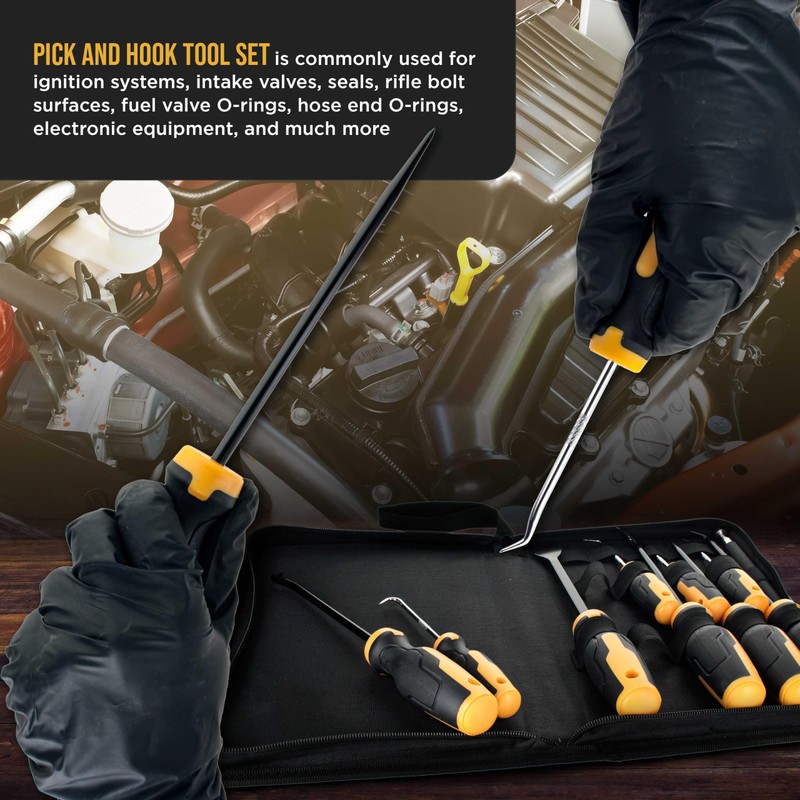 Dura-Gold 10-Piece Hook and Pick Set with Scraper & Magnetic