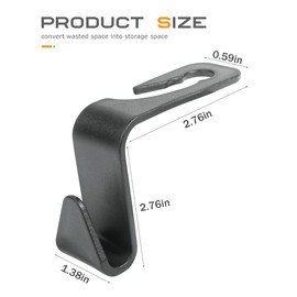 SCUARI 4 Pack Car Purse Hook,Interior Car Accessories Seat Hook for Headrest,Bag Holder for Cars,Universal Auto Back Seat Hanger Storage Organizer for Groceries,Clothes,Umbrella,Handbags,Toys