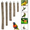 Woohome 5 PCS Perch Bird Stand Toy Natural Wood Platform
