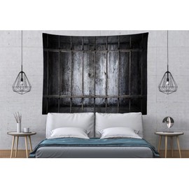 CORFOTO Jail Cell Tapestry Wall Hanging Prison Cage Tapestries for Living Room Bedroom Wallpaper College Dorm Decor 106Wx70H inches Fabric