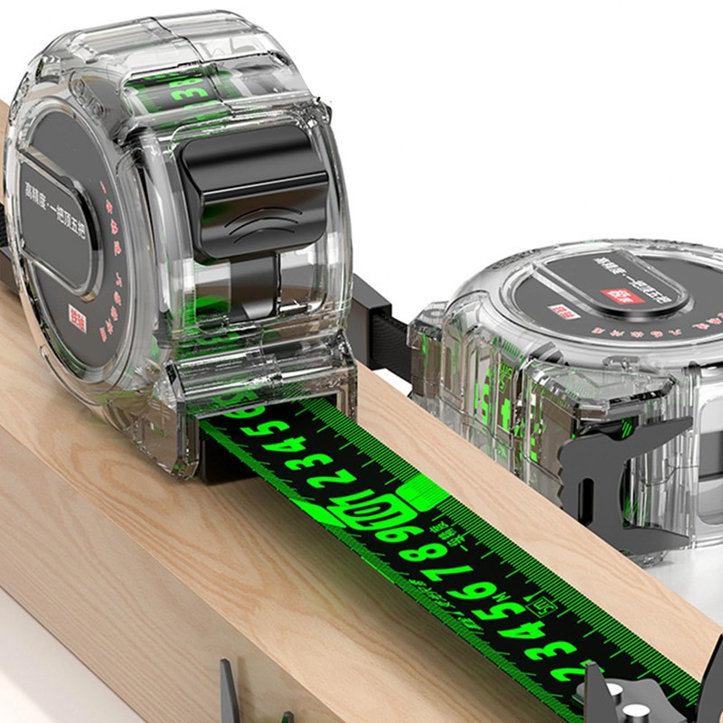 Thick Retractable Stainless Steel Woodworking Tape Measure - Includes Clear